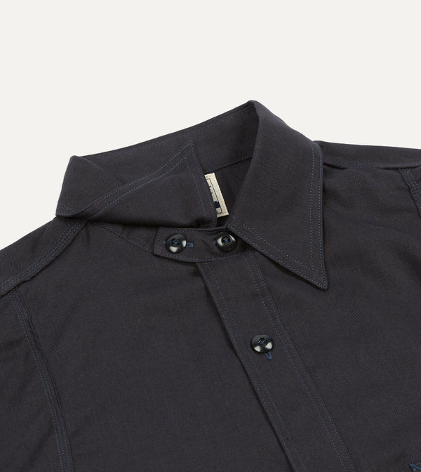 Drake's Big Yank '1920' Indigo Cotton-Linen Twill Flyer Shirt