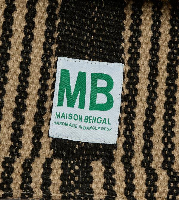 Drake's Black And Beige Maison Bengal Extra Large Jute Poresh Tote Bag