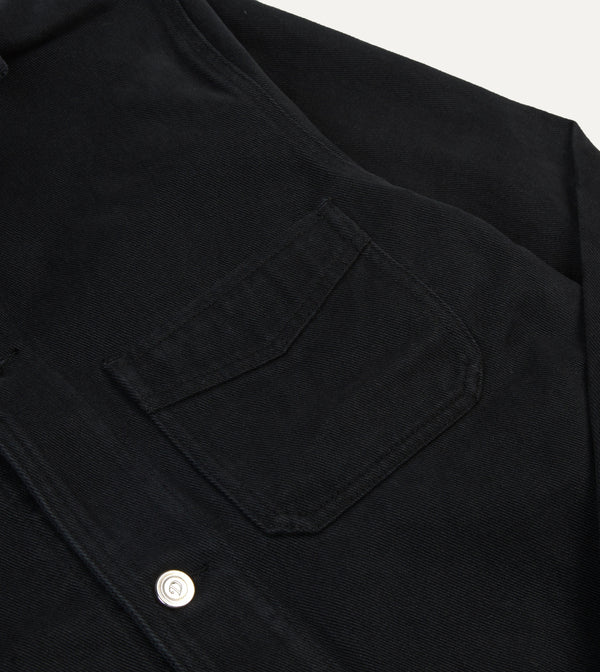 Drake's Black Heavy Twill Cotton Five-Pocket Chore Jacket