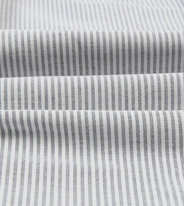 Drake's Black Ticking Stripe Cotton Oxford Cloth Button-Down Shirt