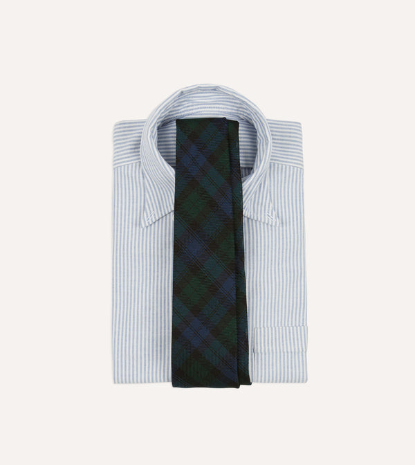 Drake's Blackwatch Fine Woven Grenadine Silk Tipped Tie