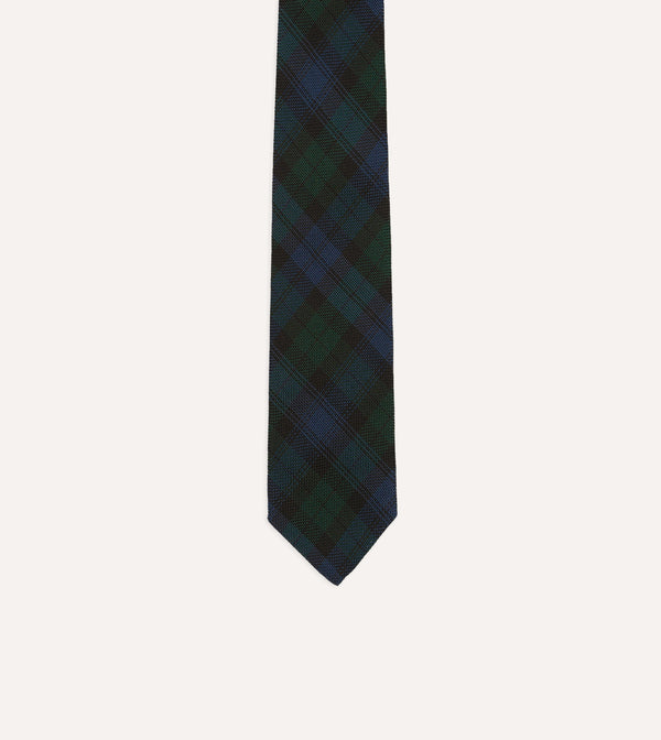 Drake's Blackwatch Fine Woven Grenadine Silk Tipped Tie