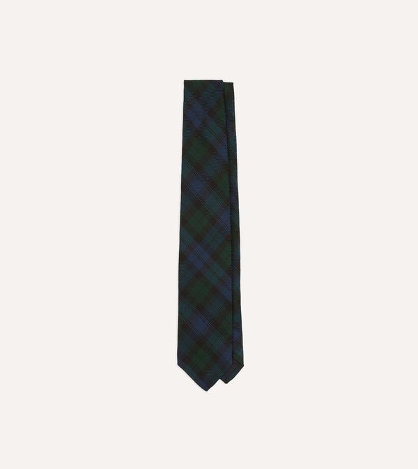 drake's Blackwatch Fine Woven Grenadine Silk Tipped Tie