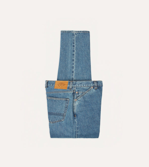 drake's Bleach Wash 14.2oz Japanese Selvedge Denim Five-Pocket Jeans