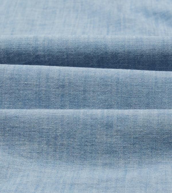 Drake's Bleach Wash Chambray Cotton Long Sleeve Cuban Shirt