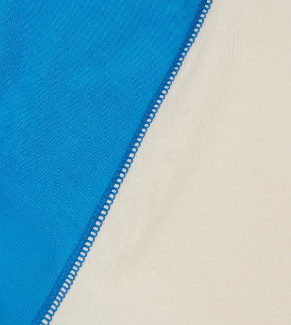 Drake's Blue And Antique White Raglan Sleeve Hiking T-Shirt