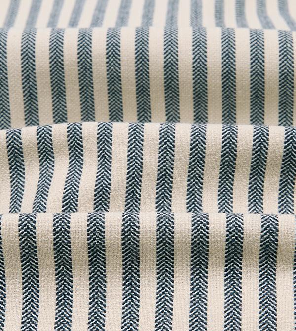 Drake's Blue And Ecru Stripe Cotton-Linen Deck Chore Jacket