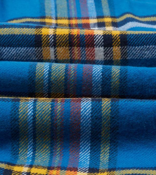 Drake's Blue And Yellow Check Brushed Cotton Two-Pocket Work Shirt