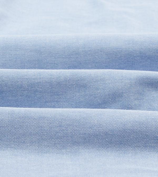 Drake's Blue Cotton Oxford Cloth Long Point Collar Shirt
