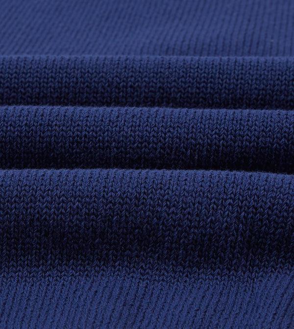 Drake's Blue Knitted Crepe Cotton Short-Sleeve Polo Shirt