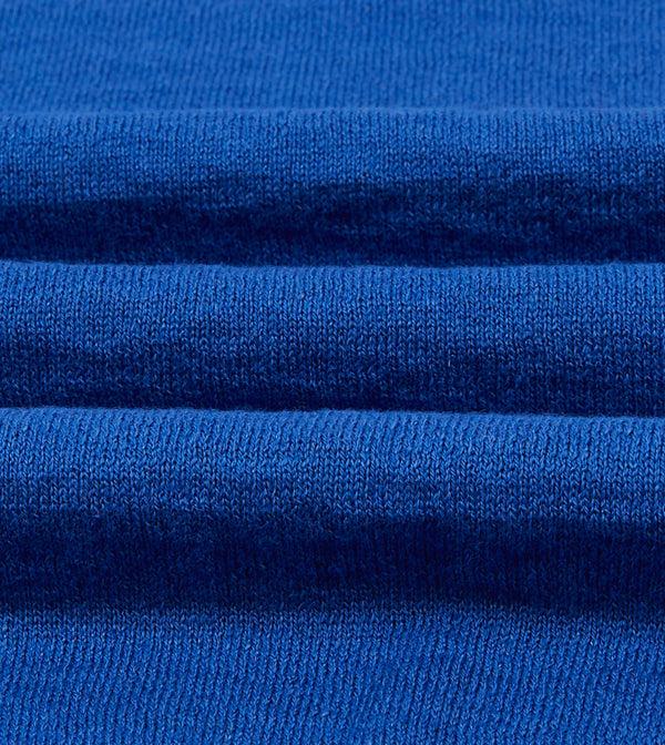 Drake's Blue Linen-Cotton Knitted Long-Sleeve Polo Shirt