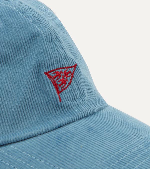 Drake's Blue Pigeon Flag Emblem Cotton Corduroy Baseball Cap