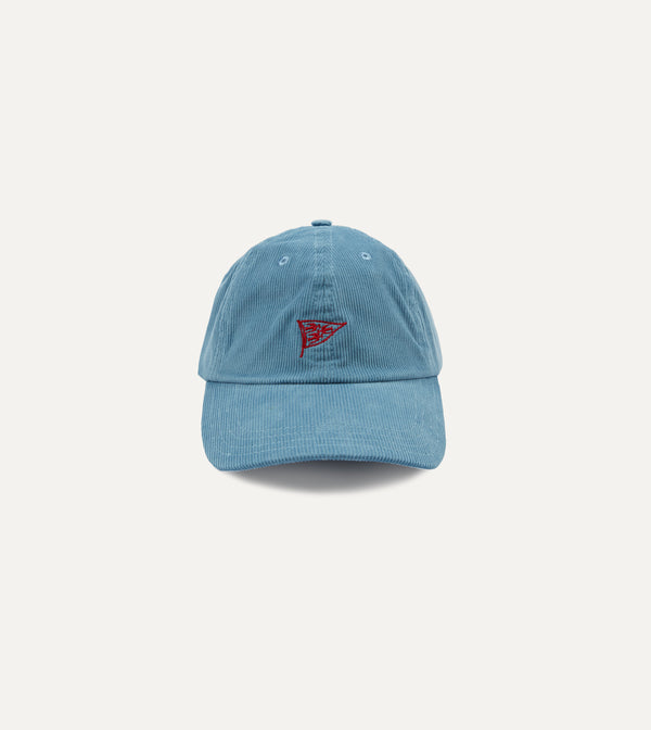 drake's Blue Pigeon Flag Emblem Cotton Corduroy Baseball Cap