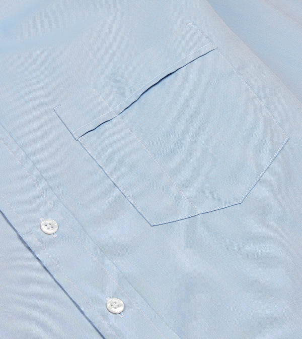 Drake's Blue Pinpoint Oxford Cotton Cloth Button-Down Shirt