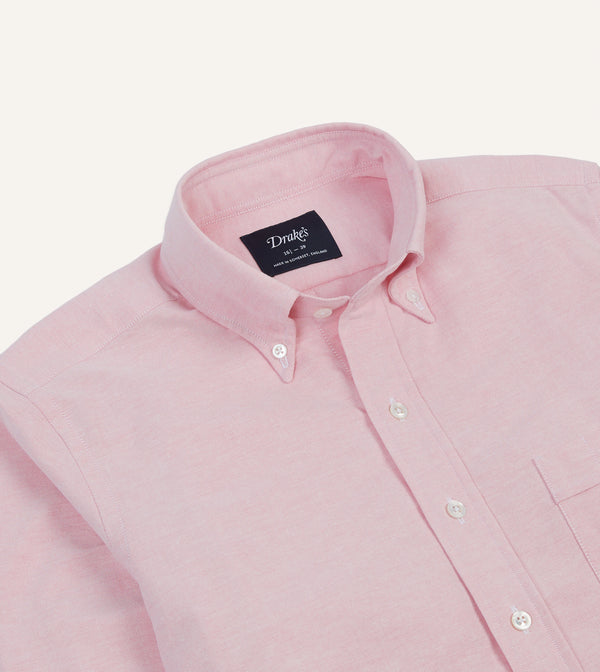 Drake's Bright Pink Cotton Oxford Cloth Button-Down Shirt