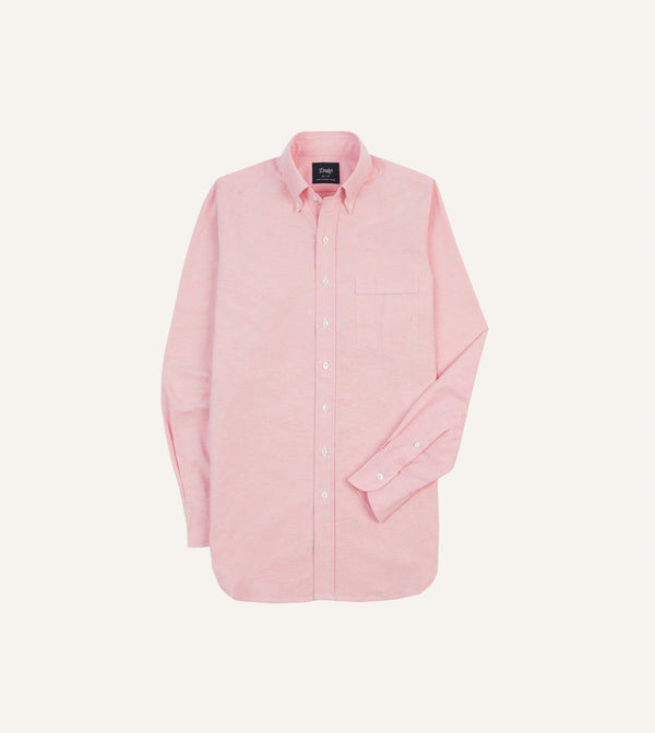 drake's Bright Pink Cotton Oxford Cloth Button-Down Shirt