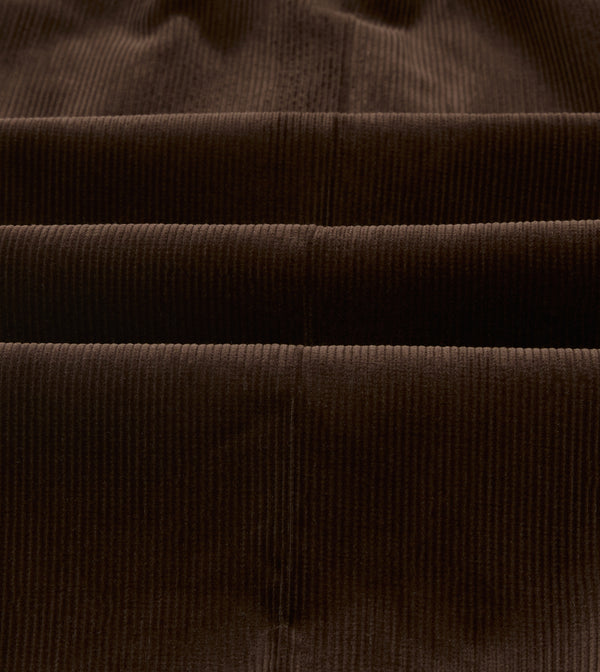 Drake's Brown Mid-Wale Corduroy Single Pleat Trouser