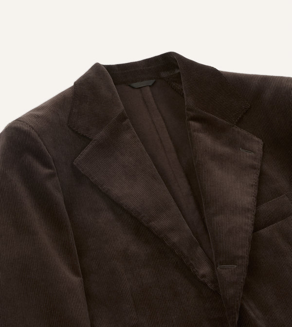 Drake's Brown Mid-Wale Cotton Corduroy Tailored Jacket