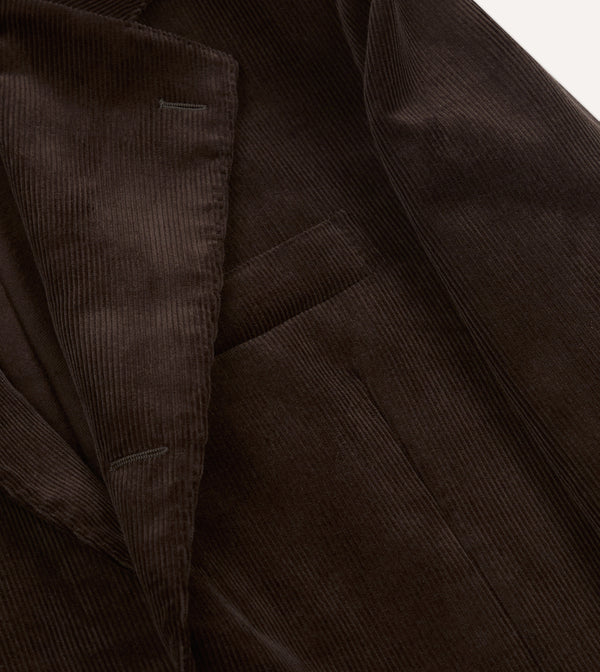 Drake's Brown Mid-Wale Cotton Corduroy Tailored Jacket