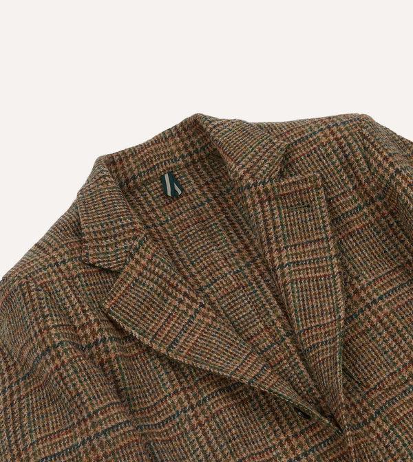 Drake's Brown Prince Of Wales Check Harris Tweed Games Blazer Mk. VII