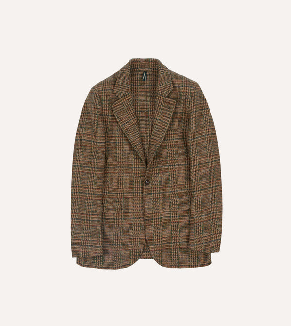 drake's Brown Prince of Wales Check Harris Tweed Games Blazer Mk. VII