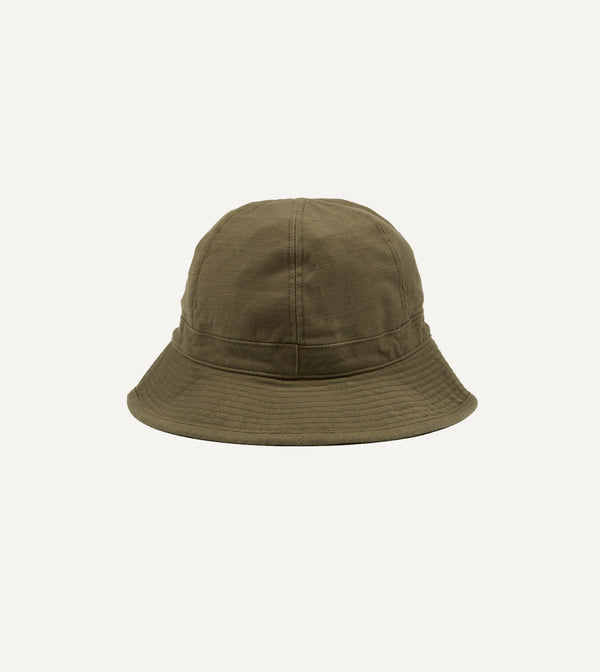 drake's Câbleami Olive Baker Back Satin Cotton Metro Hat