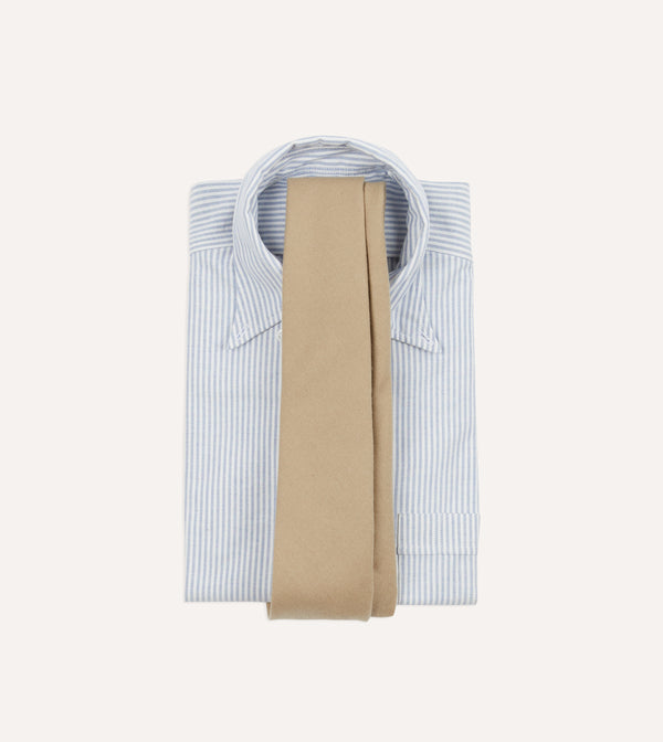 Drake's Camel Super Fine Merino Wool Self Tipped Tie