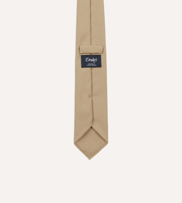 Drake's Camel Super Fine Merino Wool Self Tipped Tie