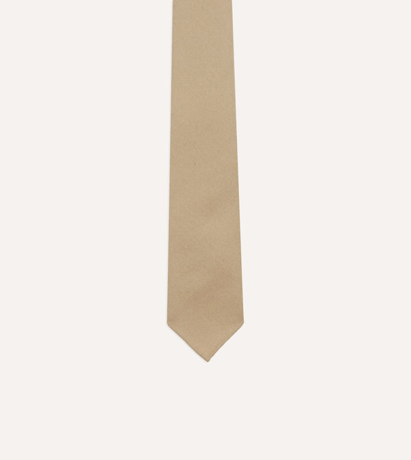 Drake's Camel Super Fine Merino Wool Self Tipped Tie