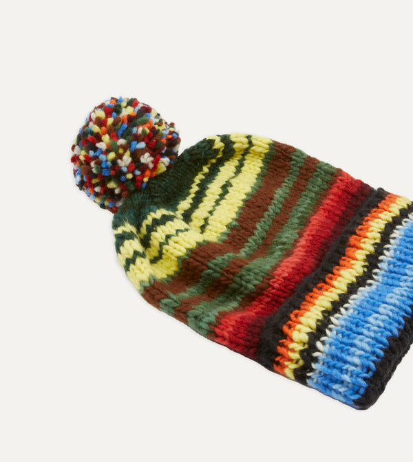 Drake's Chamula For Drake's Green Serape Merino Knit Cap