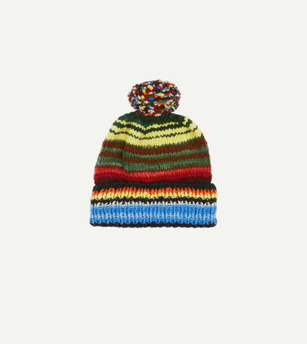 drake's Chamula for Drake's Green Serape Merino Knit Cap