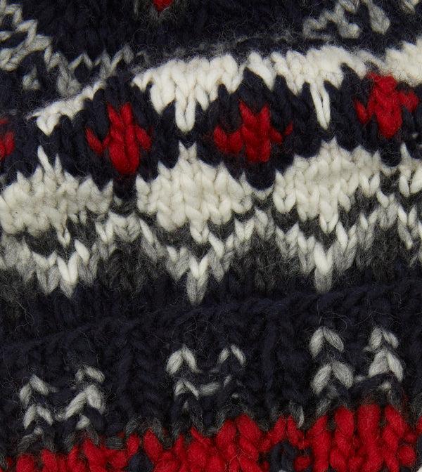 Drake's Chamula For Drake's Navy Fairisle Merino Knit Cap