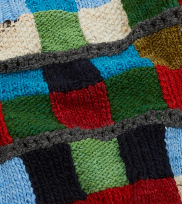 Drake's Chamula For Drake's Patchwork Merino Jumper