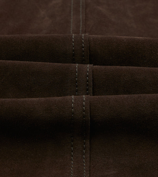 Drake's Chocolate Brown Heavyweight Suede Five-Pocket Chore Jacket