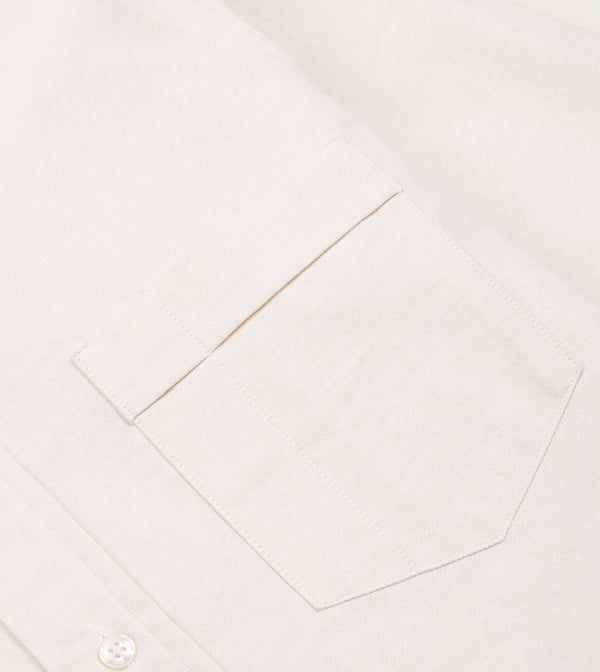 Drake's Cream Cotton Oxford Cloth Button-Down Shirt