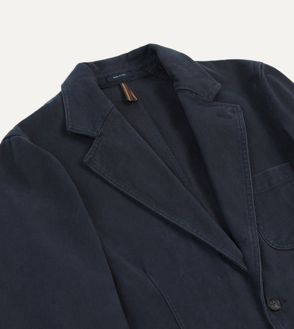 Drake's Dark Navy Heavy Cotton Twill Games Blazer Mk. I