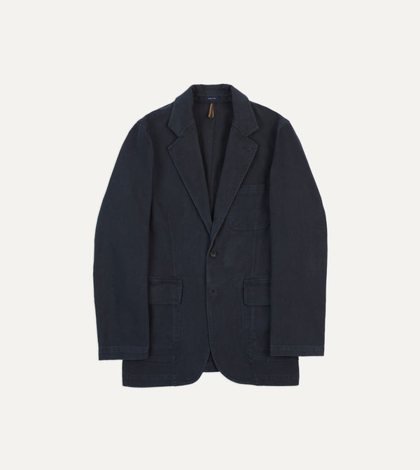 drake's Dark Navy Heavy Cotton Twill Games Blazer Mk. I