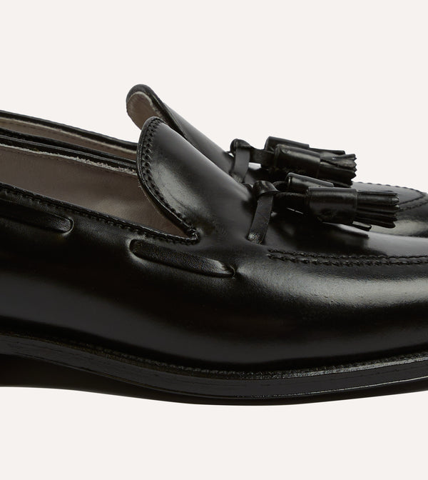 Drake's Alden Black Cordovan Tassel Loafer