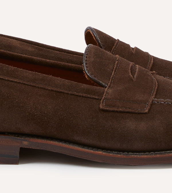 Drake's Alden Brown Suede Penny Loafer
