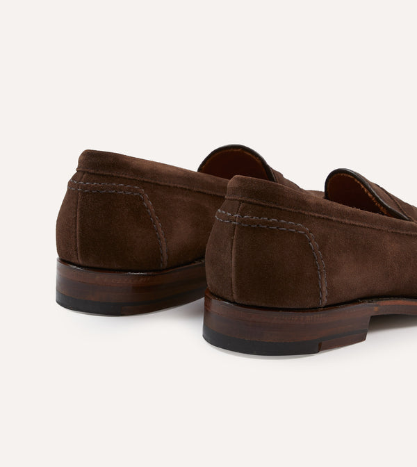 Drake's Alden Brown Suede Penny Loafer