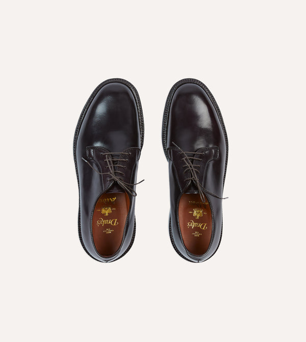 Drake's Alden Colour 8 Cordovan Plain Toe Blucher