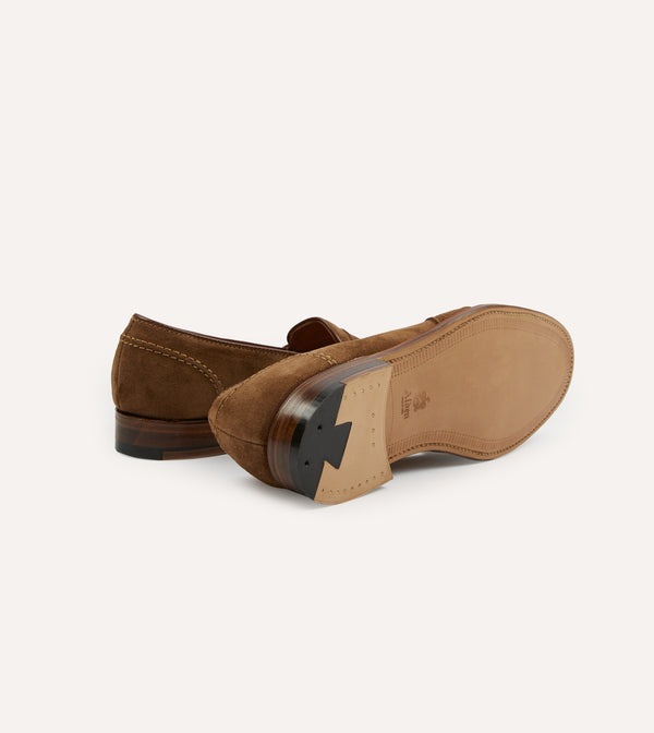 Drake's Alden Snuff Suede Full Strap Loafer