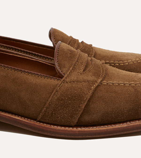 Drake's Alden Snuff Suede Full Strap Loafer