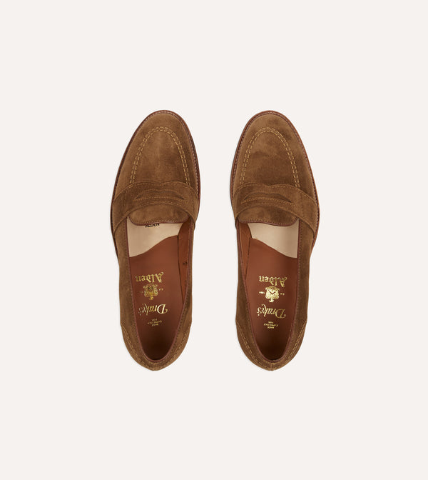 Drake's Alden Snuff Suede Full Strap Loafer