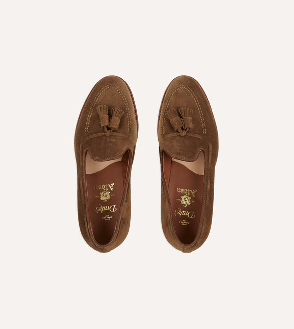 Drake's Alden Snuff Suede Tassel Loafer