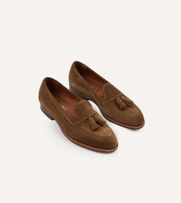 drake's Alden Snuff Suede Tassel Loafer