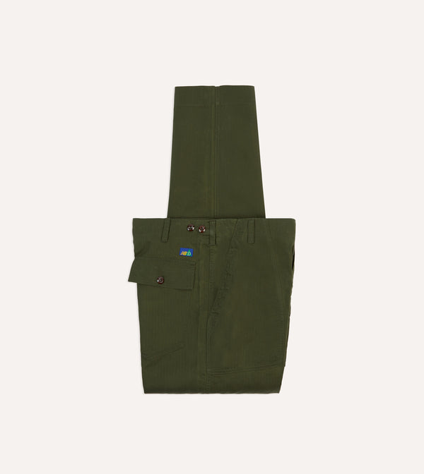 drake's Drake’s and New Balance Waxed Herringbone Cotton Games Trousers