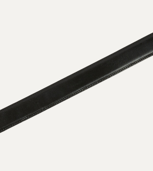 Drake's Black Bridle Calf Leather Western Belt