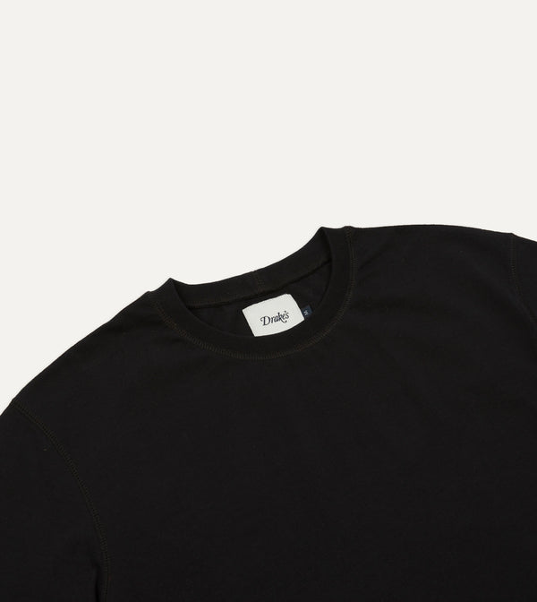 Drake's Black Cotton Crew Neck Hiking T-Shirt