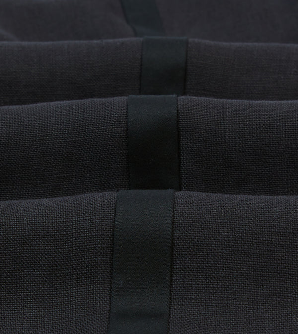 Drake's Black Linen Games Dinner Trousers